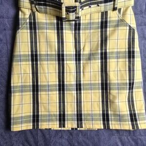 Hollister Yellow Cream Mini Pencil Skirt Casual